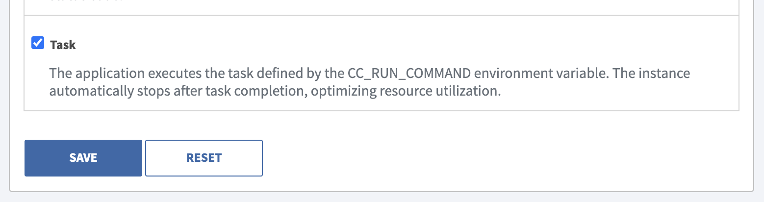 Defines a Clever Cloud application as a Task in Console Clever Task Management in Console